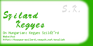 szilard kegyes business card